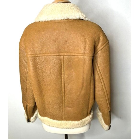 Madewell Womens Oversized Shearling Motorcycle Jacket Acorn Size XL EUC!! - Picture 9 of 10